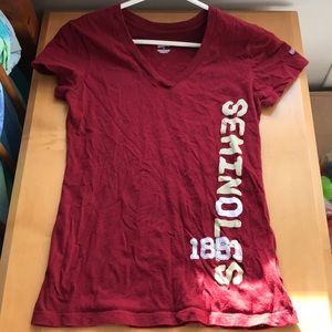 FSU Seminoles 1851 short sleeved v-neck tee shirt